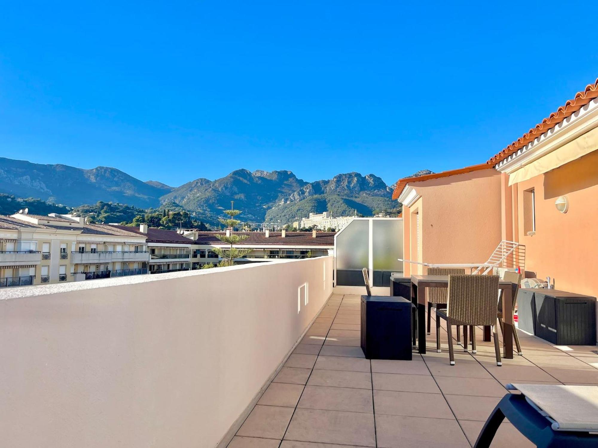 Apartamento "Le Rooftop Des Rivages" Immense Terrasse, Centre Menton Exterior foto